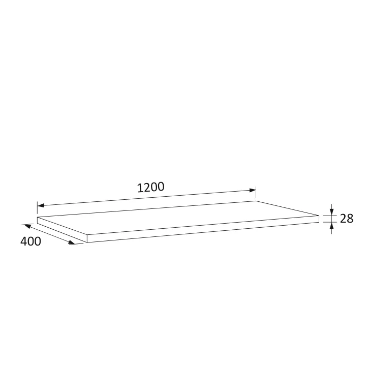 Frame blat pełny 120 cm łupek szary