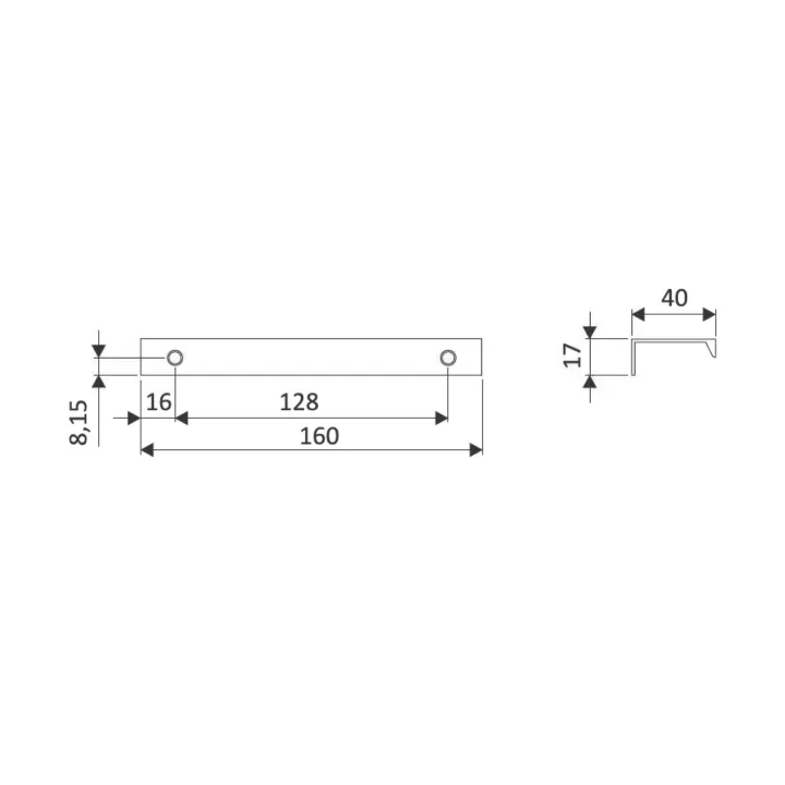 Frame uchwyt 160 mm gold komplet 2 szt