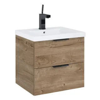 Frame komplet umywalka + szafka 50 cm 2-szufladowa dąb canela podwieszany