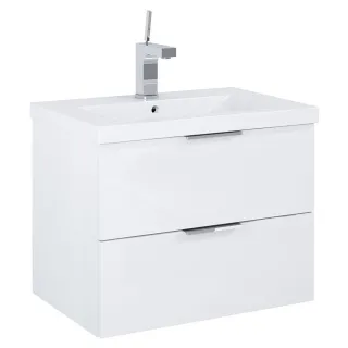 Frame komplet umywalka + szafka 60 cm 2-szufladowa biały połysk podwieszany