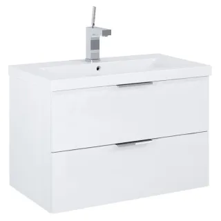 Frame komplet umywalka + szafka 70 cm 2-szufladowa biały połysk podwieszany