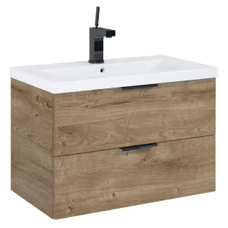 Frame komplet umywalka + szafka 70 cm 2-szufladowa dąb canela podwieszany