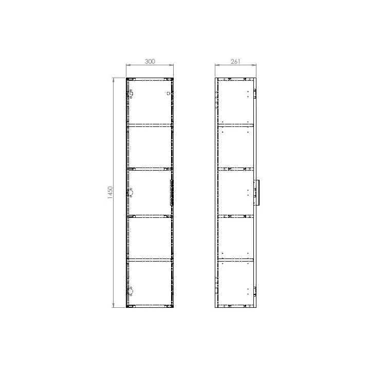 Frame słupek  30x26x145 cm 1-drzwiowy biały połysk podwieszany