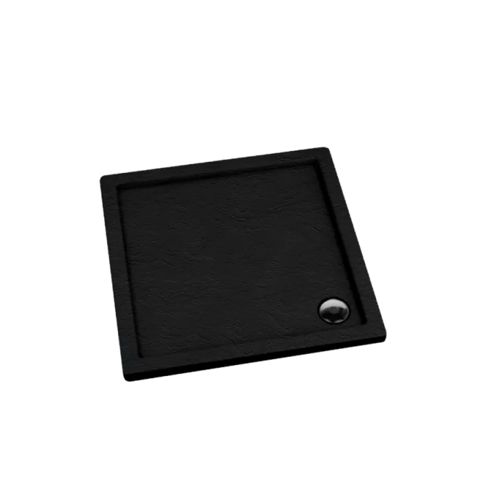Slim brodzik kwadratowy 90x90x5 cm, czarny łupek