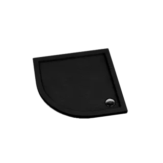 Slim brodzik półokrągły 80x80x5 cm, czarny łupek