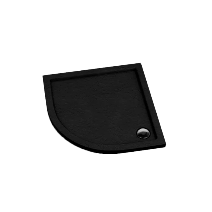 Slim brodzik półokrągły 90x90x5 cm, czarny łupek