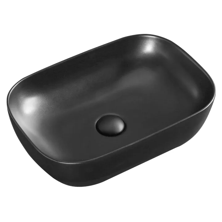 Malaga Nero umywalka nablatowa 46x33 cm czarna