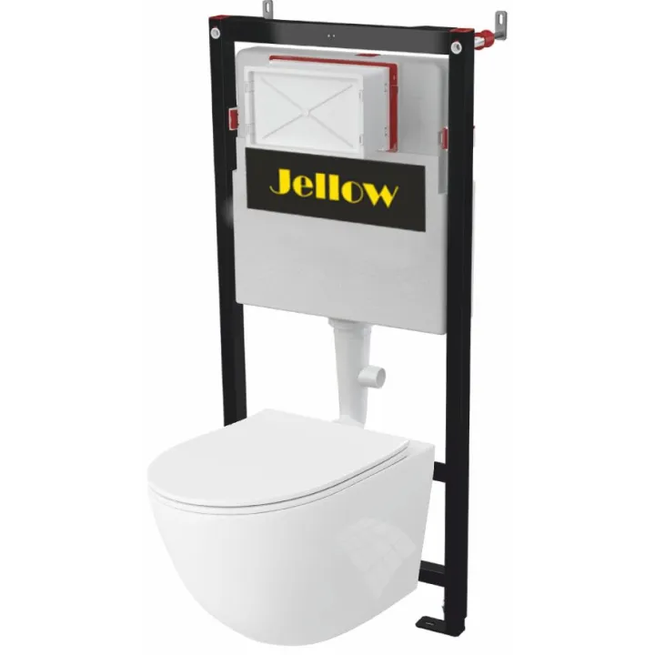 Soller set stelaż podtynkowy + miska WC wisząca Rimless z deską slim wolnoopadającą, duroplast