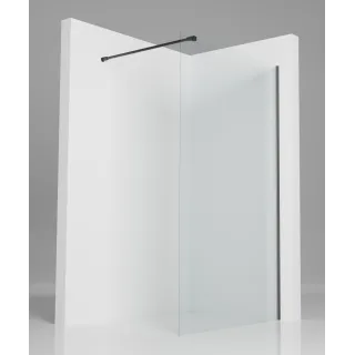 Fuji ścianka walk-in 90x200 cm, czarna, szkło transparent 8 mm, powłoka Glass Protect