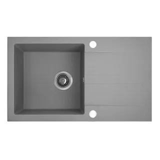 Maranello zlewozmywak granitowy szary 44x76 cm, 1-komora+ociekacz, syfon