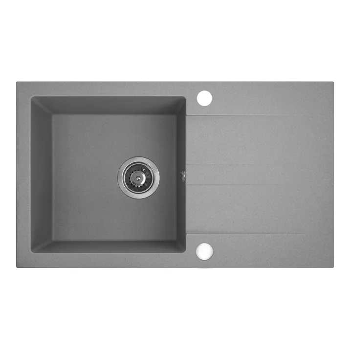 Maranello zlewozmywak granitowy szary 44x76 cm, 1-komora+ociekacz, syfon