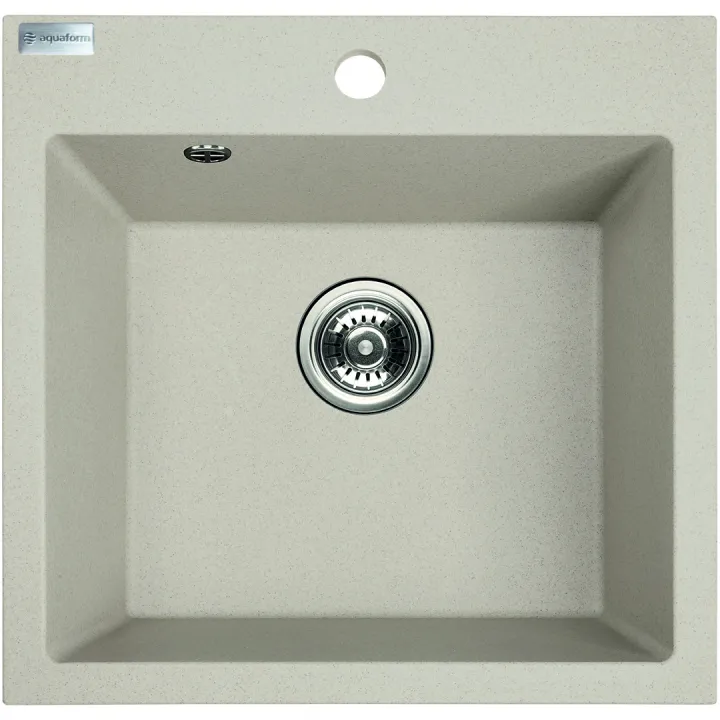 Maranello zlewozmywak granitowy beż 49x49 cm, 1-komora, syfon