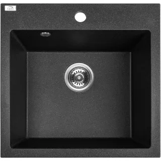 Maranello zlewozmywak granitowy czarny  49x49 cm, 1-komora, syfon