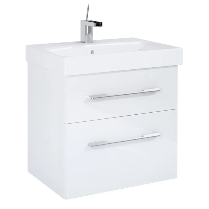 Madrid szafka podumywalkowa wisząca 2-szufladowa 60 cm biały połysk podwieszana