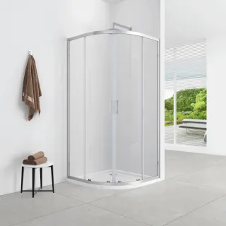 Azul kabina półokrągła 90x90x185 cm chrom, szkło transparent 5 mm, powłoka Easy Clean