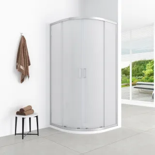 Azul kabina półokrągła 90x90x185 cm chrom, szkło mrożone fabric 5 mm, powłoka Easy Clean