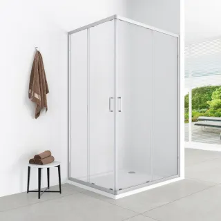 Azul kabina prostokątna 100x80x185 cm chrom, szkło transparent 5 mm, powłoka Easy Clean