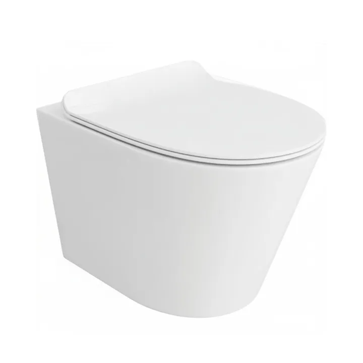 Oviedo Storm miska WC wisząca biała z deską wolnoopadającą slim, duroplast