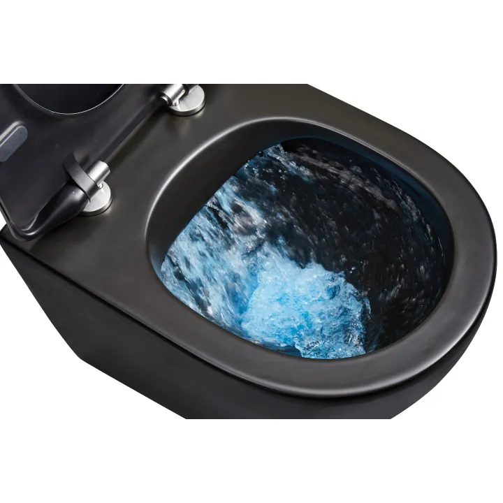 Soller Nero Rimless miska WC wisząca nero czarna z deską slim wolnoopadającą, duroplast