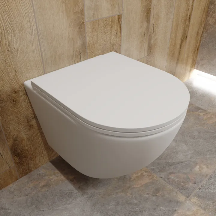 Soller Storm miska WC wisząca biała z deską slim wolnoopadającą, duroplast