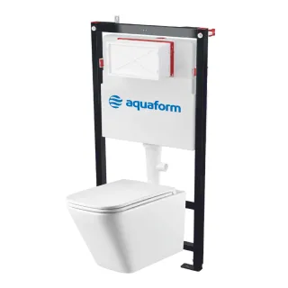 Getafe set stelaż podtynkowy + miska WC wisząca Rimless z deską wolnoopadającą slim, duroplast