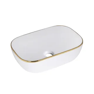 Malaga Golden Line umywalka nablatowa 46x33 cm złoty rant