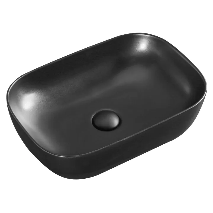 Malaga Nero umywalka nablatowa 46x33 cm czarna