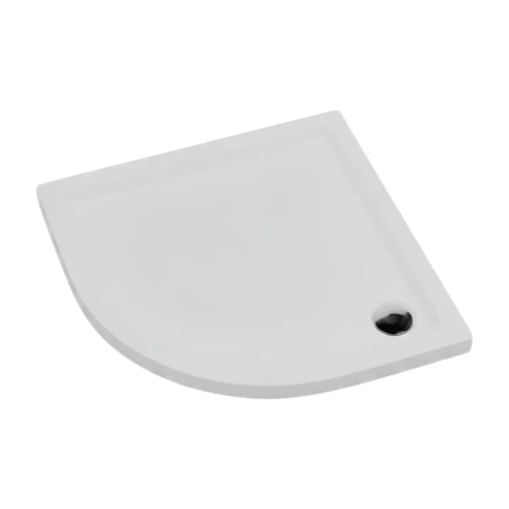 Slim brodzik półokrągły 90x90x5 cm, biały łupek