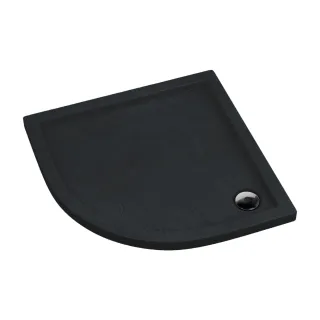 Slim brodzik półokrągły 90x90x5 cm, czarny łupek