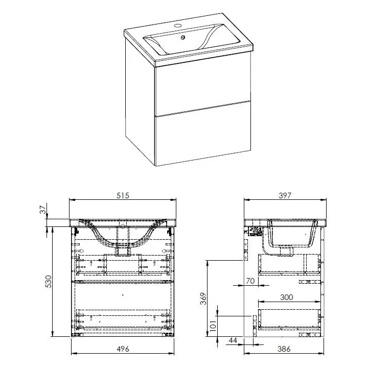AQ.401-169181  AQUAFORM  FRAME  KOMPLET 50 2S WHITE HG PDW