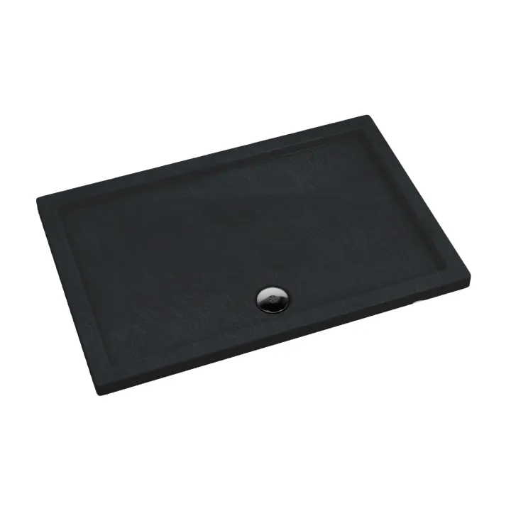 Slim brodzik prostokątny 90x120x5 cm, czarny łupek