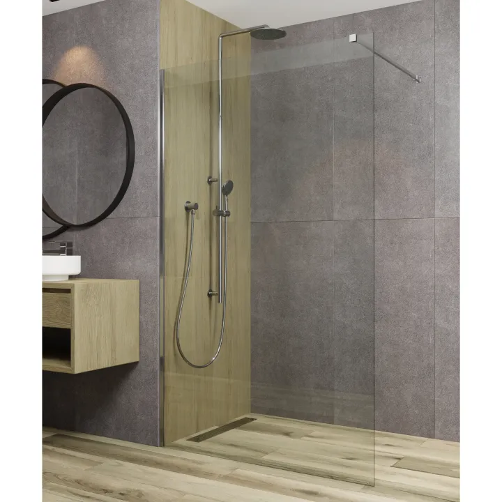 Fuji ścianka walk-in 80x200 cm, chrom optic, szkło transparent 8 mm powłoka Glass Protect