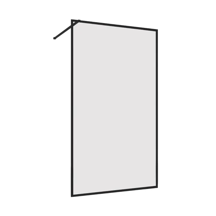 Teine II ścianka walk-in 90x200 cm, szkło transparent z czarną ramką