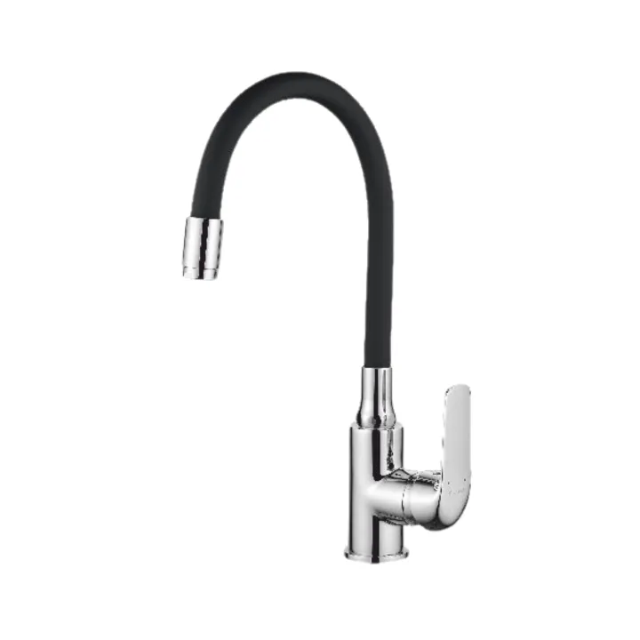 Modena elastico zlewozmywak granitowy czarny mono 50x78 cm, 1-komora XL +1/2 ociekacz, bateria elastyczna, syfon